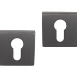 Differnz set van 2 cilinderplaatjes vierkant gunmetal