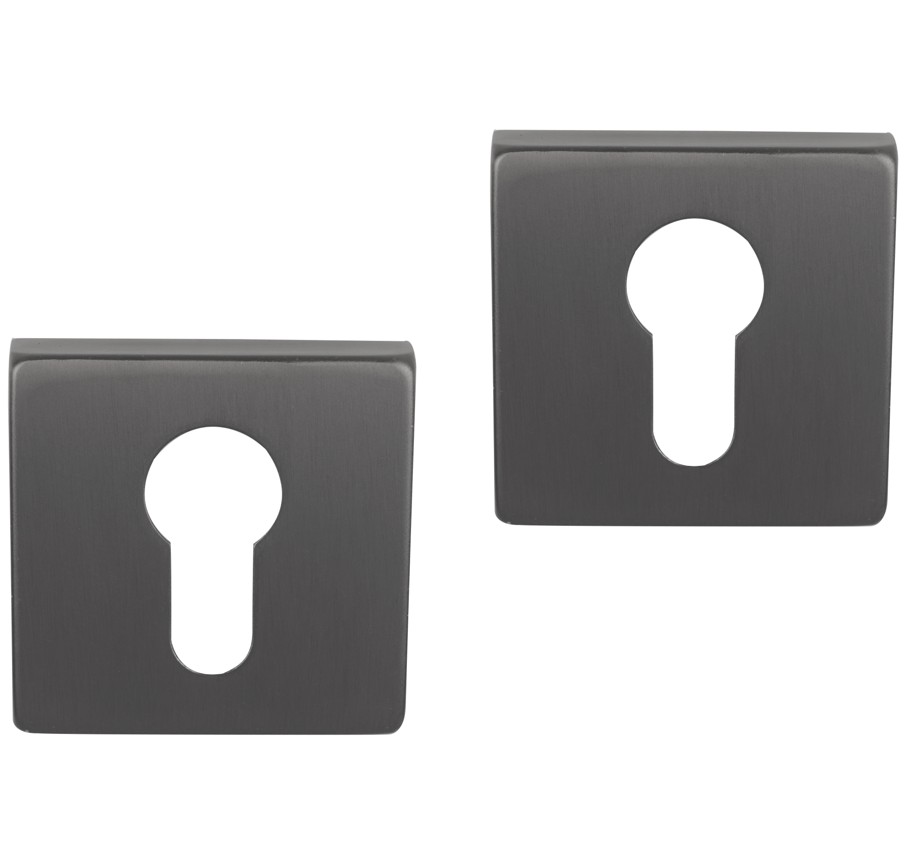 Differnz set van 2 cilinderplaatjes vierkant gunmetal