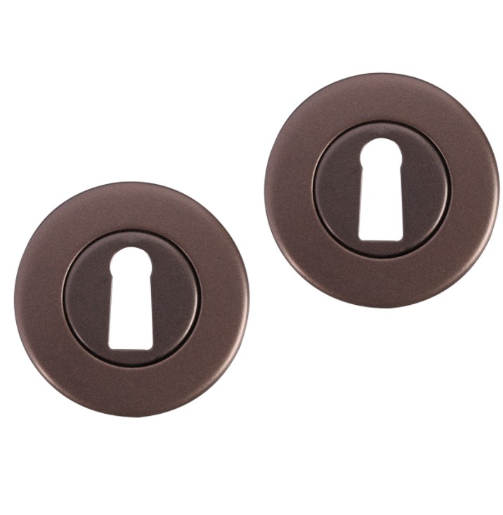 Differnz set van 2 sleutelplaatjes rond donker brons