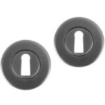 Differnz set van 2 sleutelplaatjes rond gunmetal