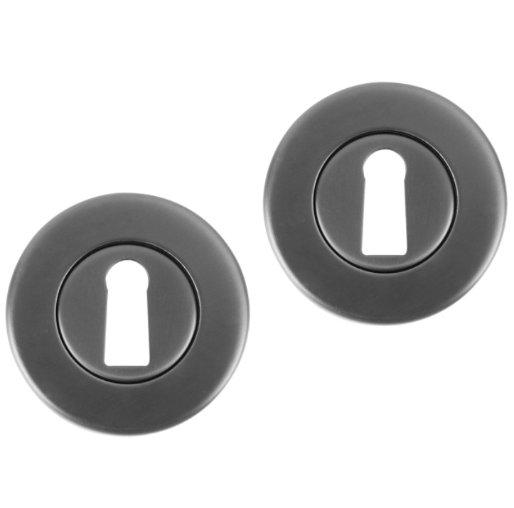 Differnz set van 2 sleutelplaatjes rond gunmetal