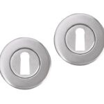 Differnz set van 2 sleutelplaatjes rond mat chroom