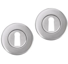 Differnz set van 2 sleutelplaatjes rond mat chroom