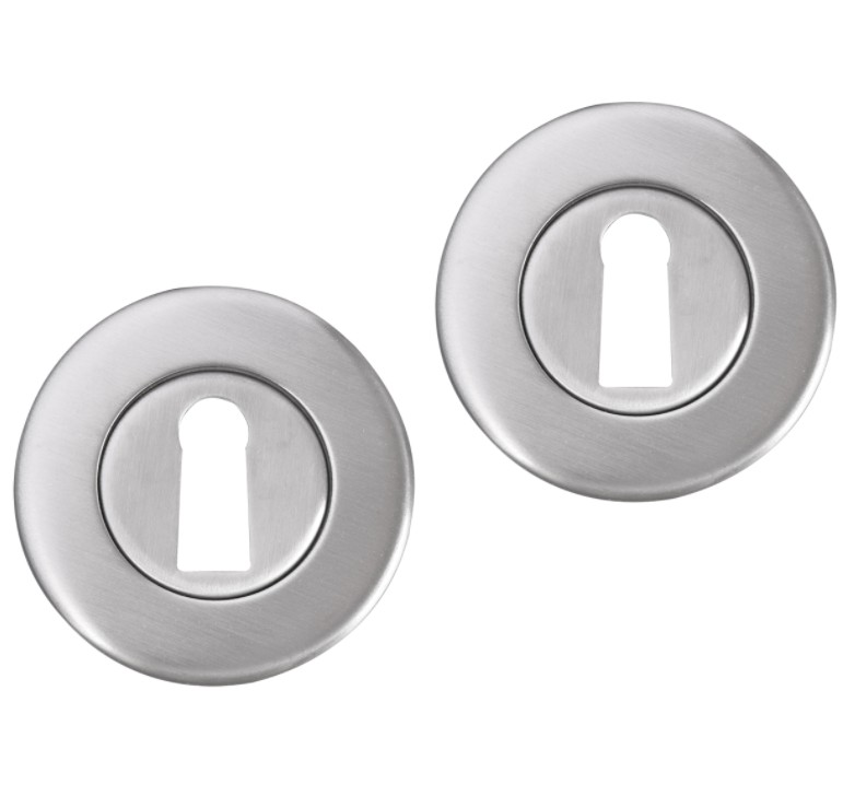 Differnz set van 2 sleutelplaatjes rond mat chroom