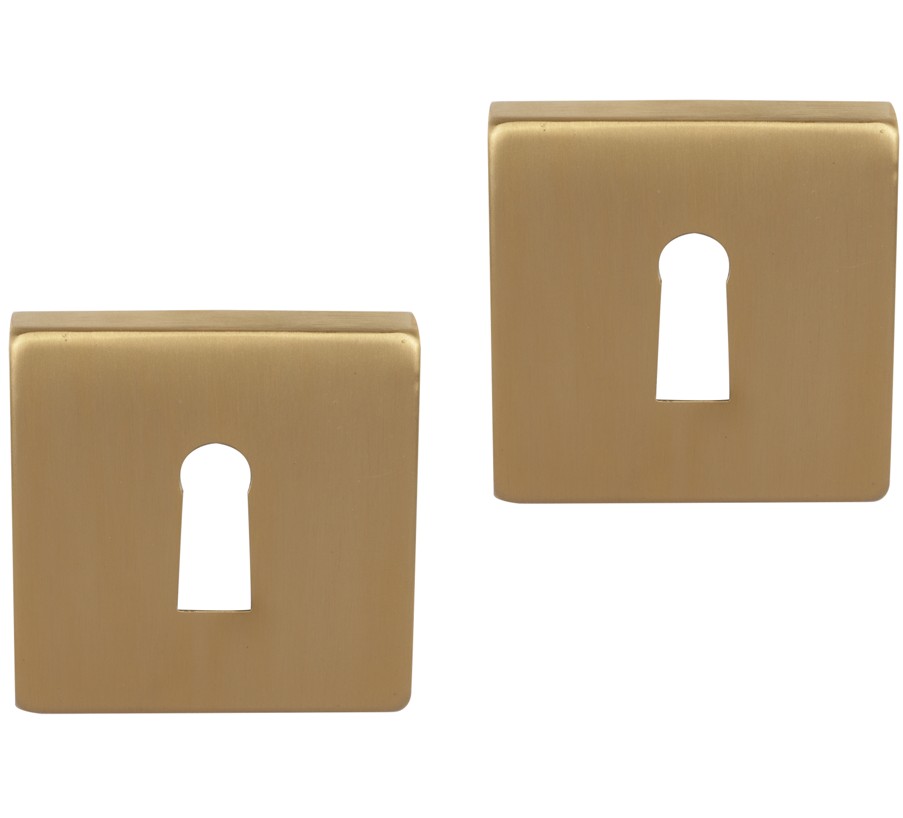 Differnz set van 2 sleutelplaatjes vierkant goud