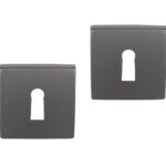 Differnz set van 2 sleutelplaatjes vierkant gunmetal