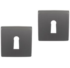 Differnz set van 2 sleutelplaatjes vierkant gunmetal
