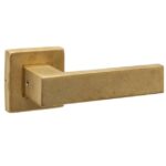 Intersteel enkele deurklink Amsterdam op rozet verdekt 53x53x10mm PVD messing getrommeld