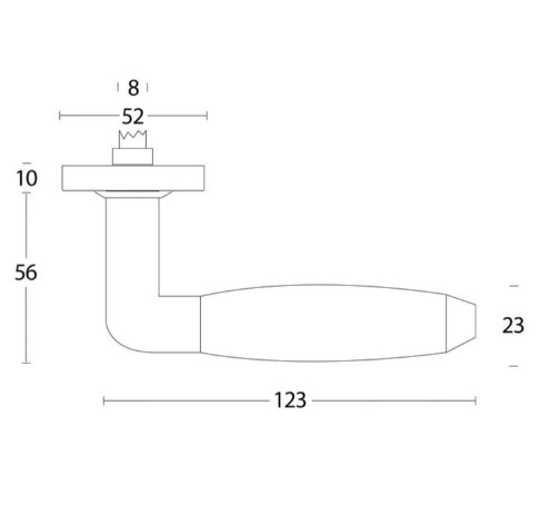 Intersteel enkele deurklink Combinatie op rozet verdekt ø53x10mm PVD messing getrommeld/zwart - Afbeelding 2