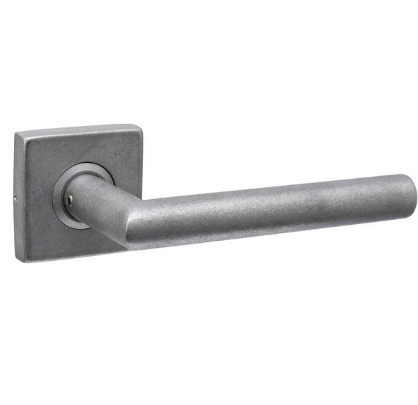 Intersteel enkele deurklink Jura op rozet verdekt 53x53x10mm rvs getrommeld