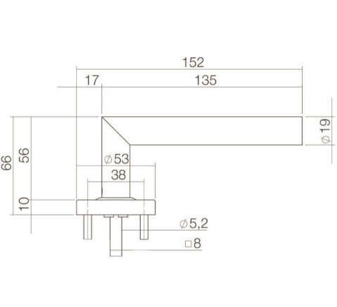 Intersteel enkele deurklink Jura op rozet verdekt ø53x10mm PVD messing getrommeld - Afbeelding 2