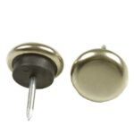 Meubelglijder rond Ø22 mm met spijker zamak vernikkeld