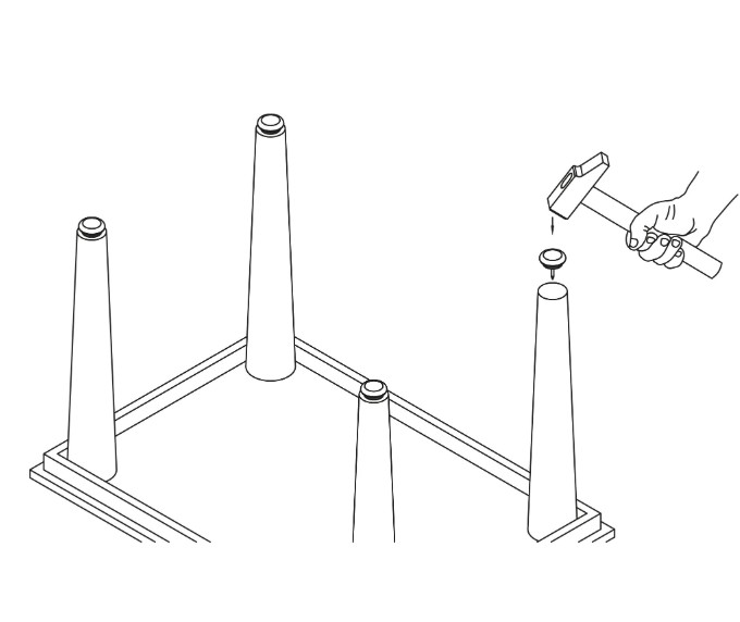 Meubelglijder rond Ø22 mm met spijker zamak vernikkeld - Afbeelding 2