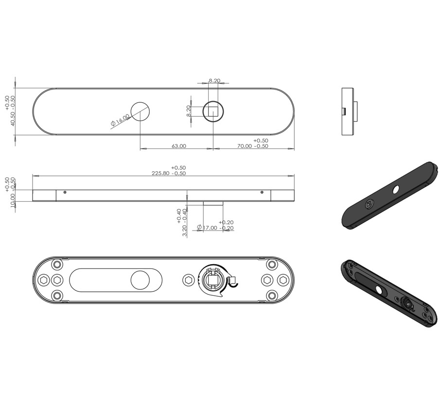 Differnz deurklink Utrecht op ovaal schild WC63/8 goud - Afbeelding 3