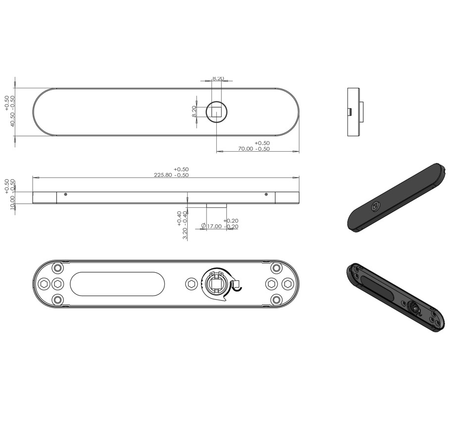 Differnz deurklink Groningen op ovaal schild blind donker brons - Afbeelding 3