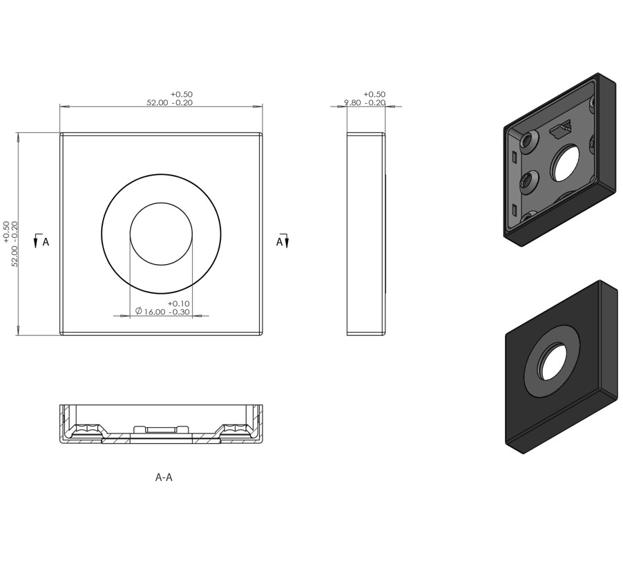 Differnz wc-sluiting vierkant goud - Afbeelding 2