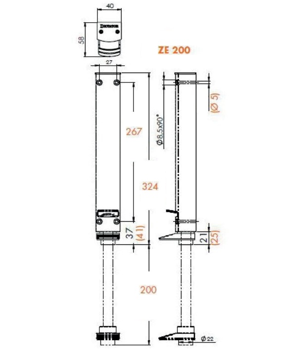 Dictator deurvastzetter type ZE-200 Design line mat zilver - Afbeelding 2