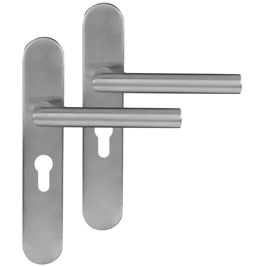 Differnz deurklink Amsterdam op ovaal schild PC55 mat chroom