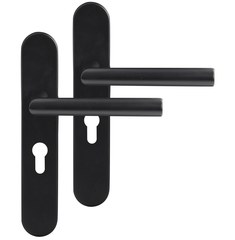 Differnz deurklink Amsterdam op ovaal schild PC55 mat zwart