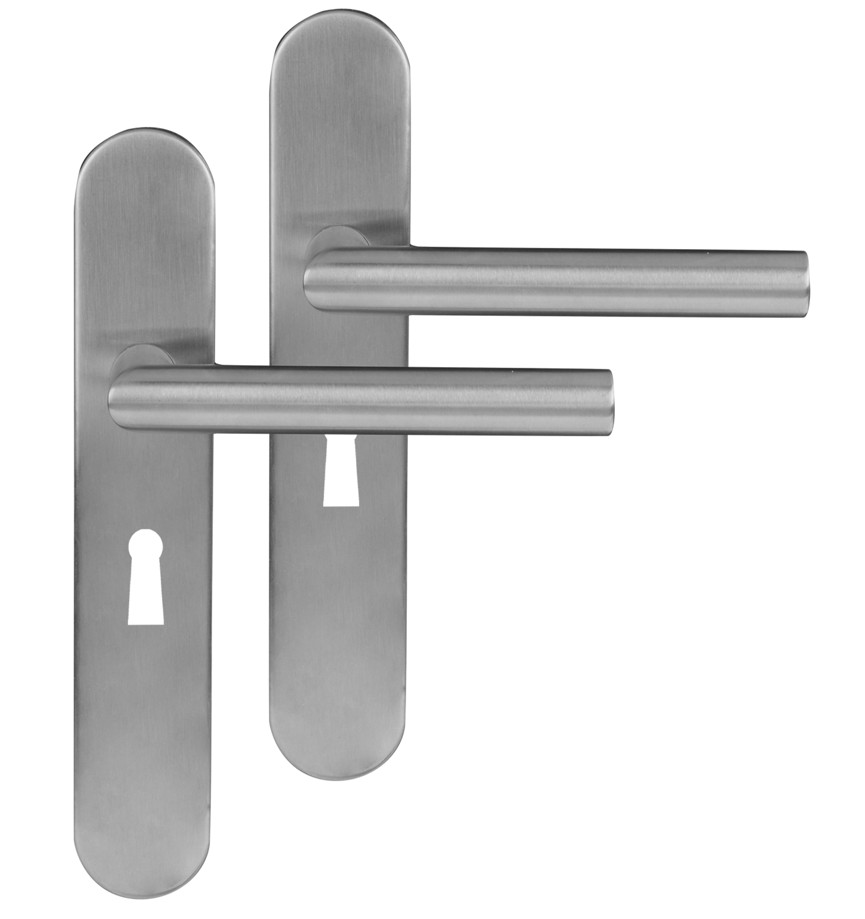 Differnz deurklink Amsterdam op ovaal schild SL56 mat chroom