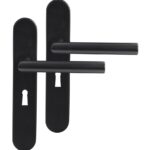 Differnz deurklink Amsterdam op ovaal schild SL56 mat zwart