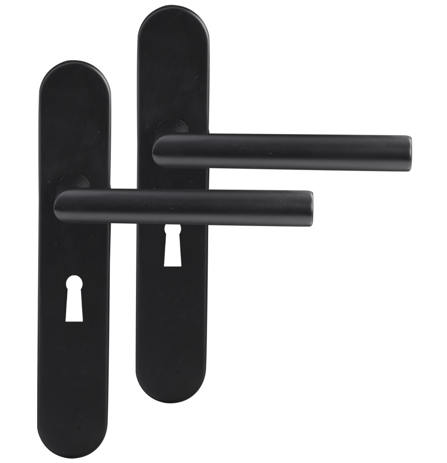 Differnz deurklink Amsterdam op ovaal schild SL56 mat zwart