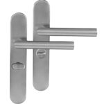 Differnz deurklink Amsterdam op ovaal schild WC638 mat chroom