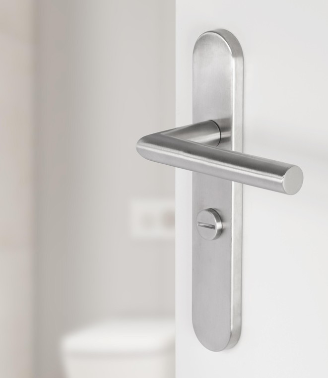 Differnz deurklink Amsterdam op ovaal schild WC63/8 mat chroom - Afbeelding 5