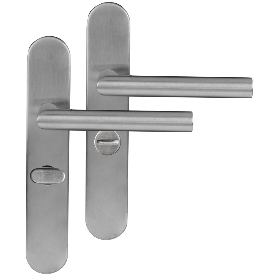 Differnz deurklink Amsterdam op ovaal schild WC638 mat chroom