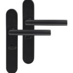 Differnz deurklink Amsterdam op ovaal schild WC638 mat zwart