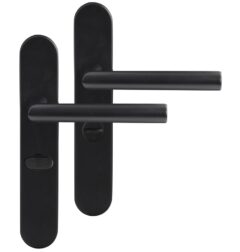 Differnz deurklink Amsterdam op ovaal schild WC638 mat zwart