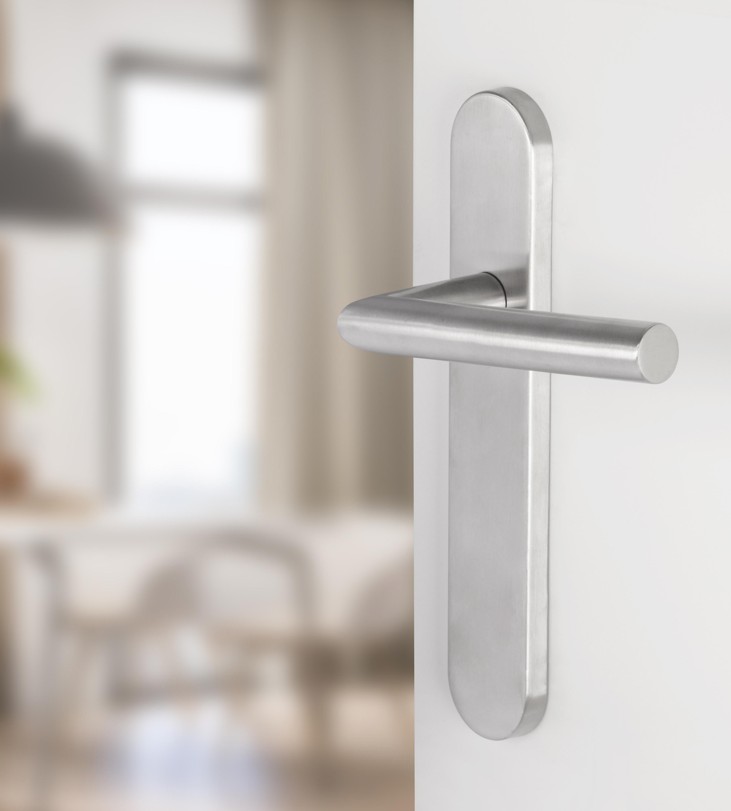 Differnz deurklink Amsterdam op ovaal schild blind mat chroom - Afbeelding 4