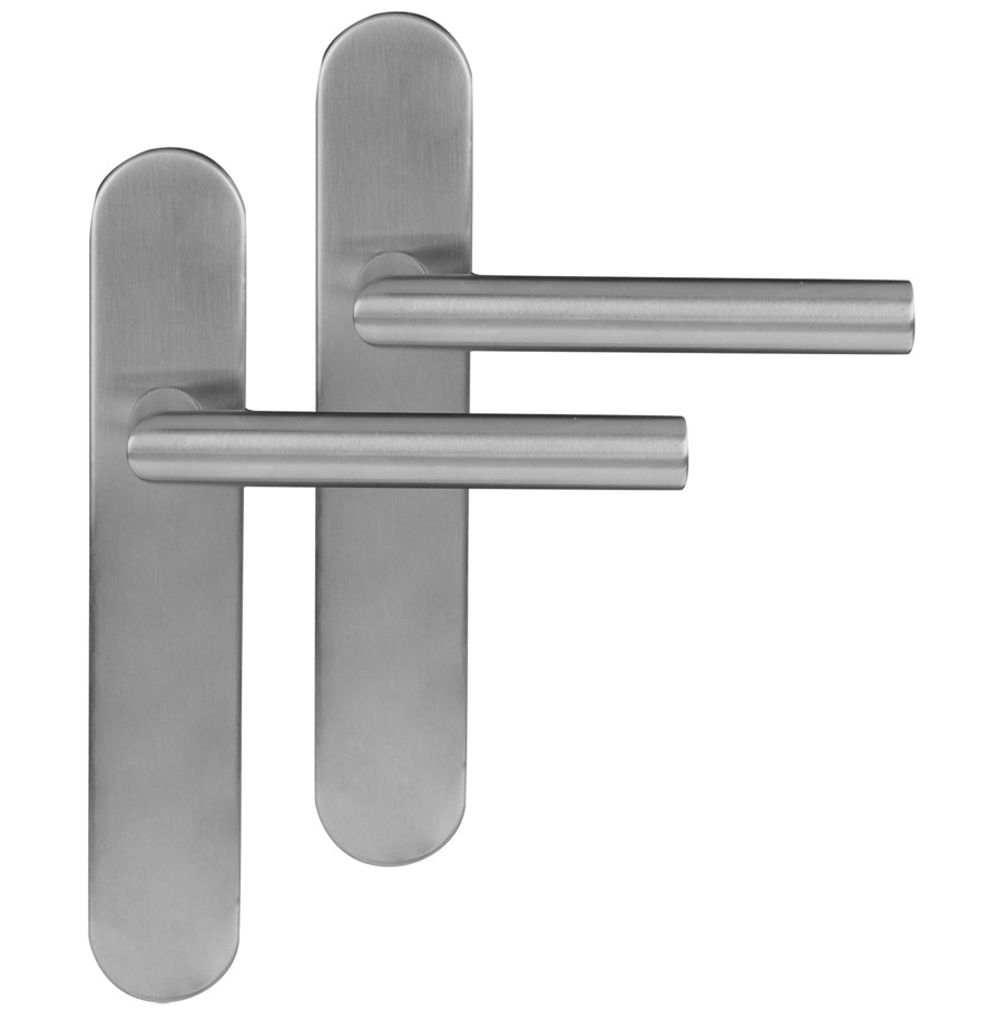 Differnz deurklink Amsterdam op ovaal schild blind mat chroom