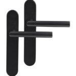 Differnz deurklink Amsterdam op ovaal schild blind mat zwart