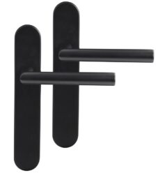 Differnz deurklink Amsterdam op ovaal schild blind mat zwart