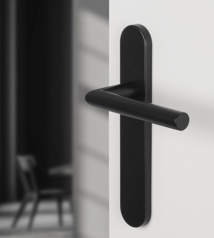 Differnz deurklink Amsterdam op ovaal schild blind mat zwart - Afbeelding 4