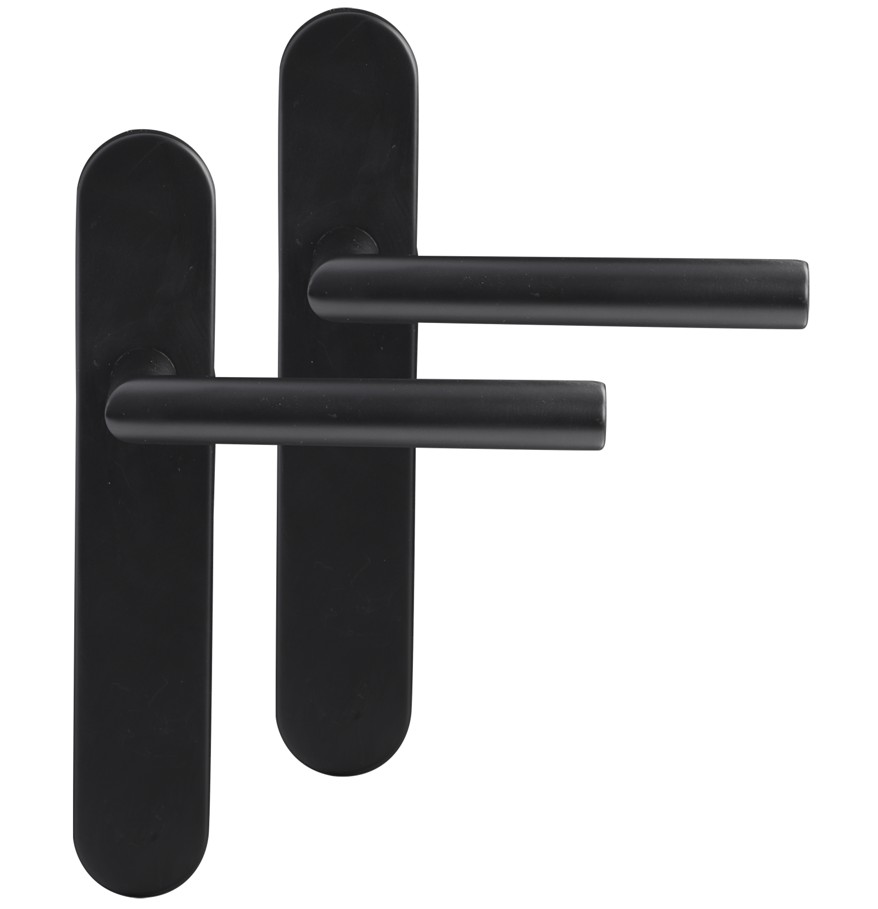 Differnz deurklink Amsterdam op ovaal schild blind mat zwart