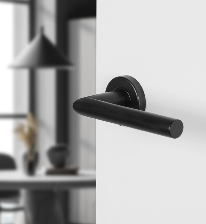 Differnz deurklink Amsterdam op rond rozet mat zwart - Afbeelding 4