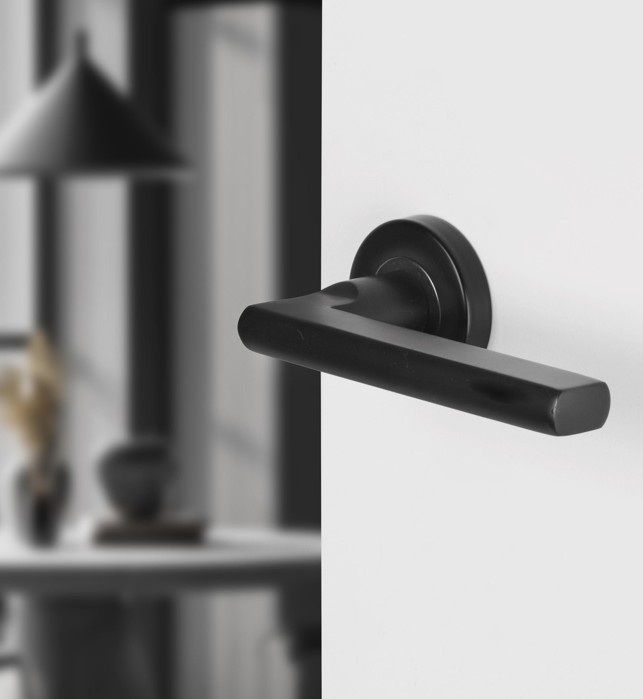 Differnz deurklink Den Haag op rond rozet mat zwart - Afbeelding 4