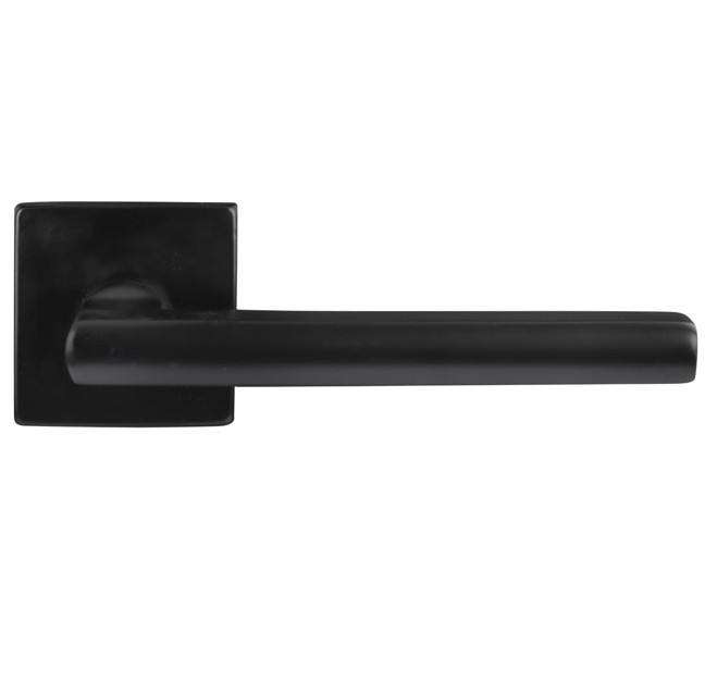 Differnz deurklink Den Haag op vierkant rozet mat zwart