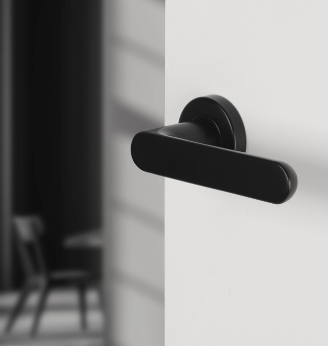 Differnz deurklink Eindhoven op rond rozet mat zwart - Afbeelding 4