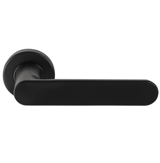 Differnz deurklink Eindhoven op rond rozet mat zwart