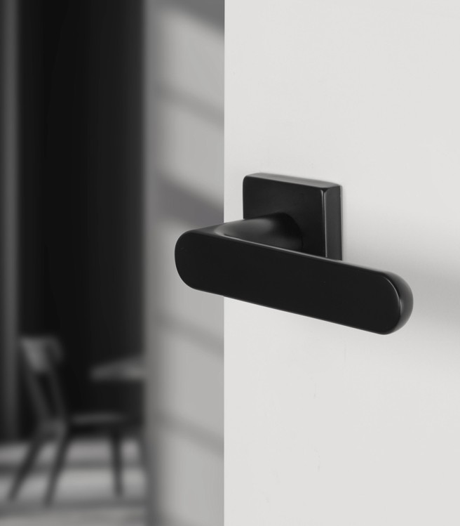 Differnz deurklink Eindhoven op vierkant rozet mat zwart - Afbeelding 4