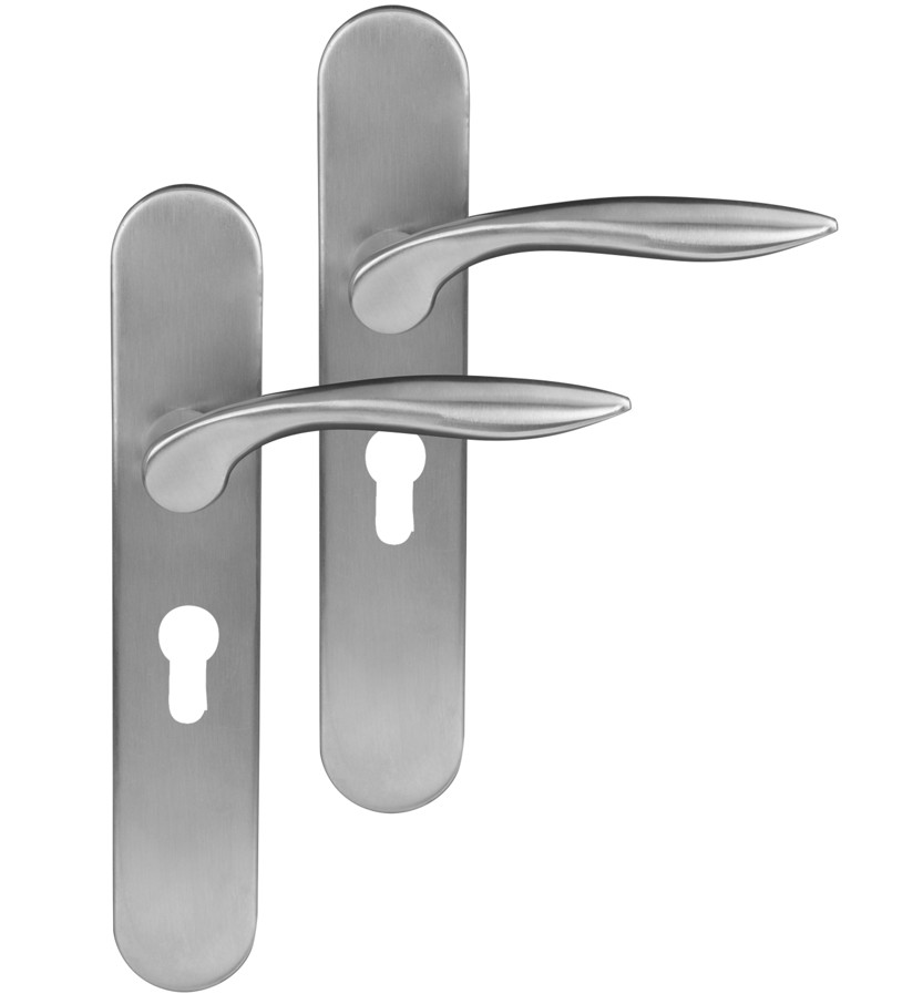 Differnz deurklink Groningen op ovaal schild PC55 mat chroom