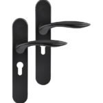 Differnz deurklink Groningen op ovaal schild PC55 mat zwart