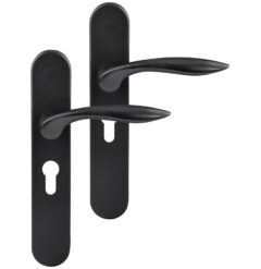 Differnz deurklink Groningen op ovaal schild PC55 mat zwart