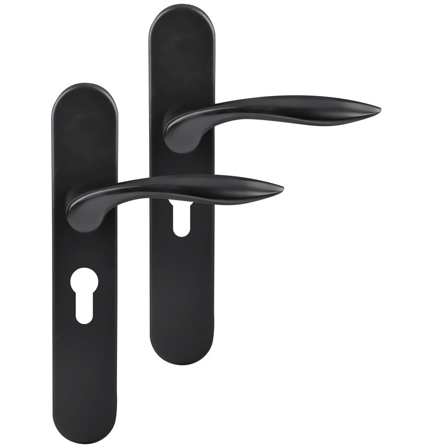 Differnz deurklink Groningen op ovaal schild PC55 mat zwart