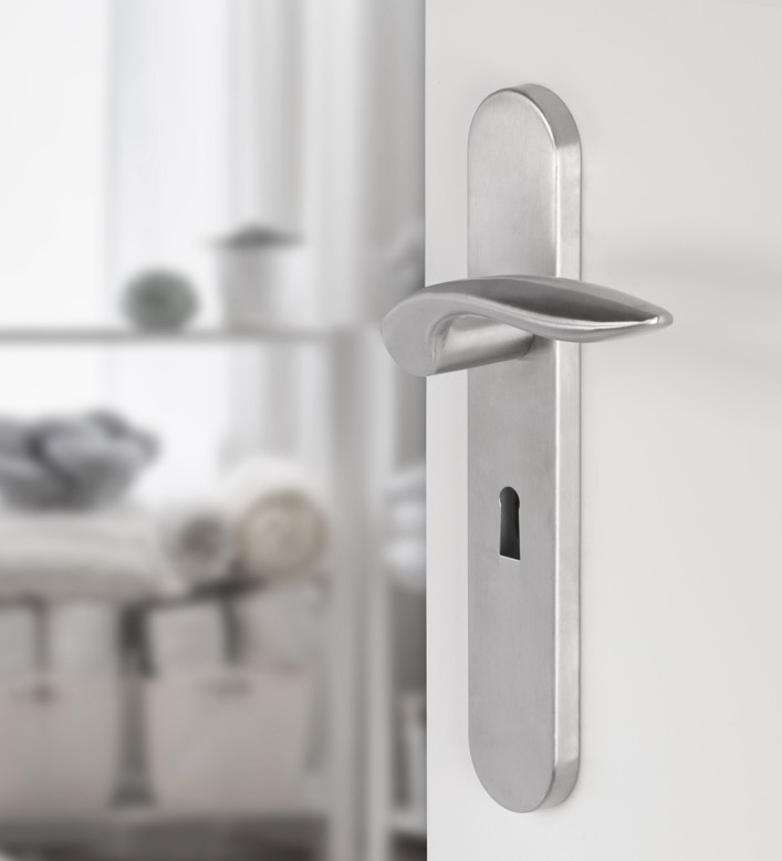 Differnz deurklink Groningen op ovaal schild SL56 mat chroom - Afbeelding 4