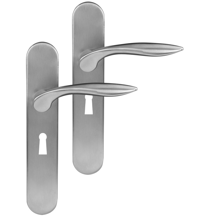 Differnz deurklink Groningen op ovaal schild SL56 mat chroom