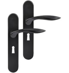 Differnz deurklink Groningen op ovaal schild SL56 mat zwart